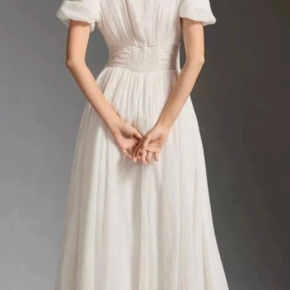 RARE Anthropologie “Katerina” Button-Front Dress in Ivory - Picture 5 of 6